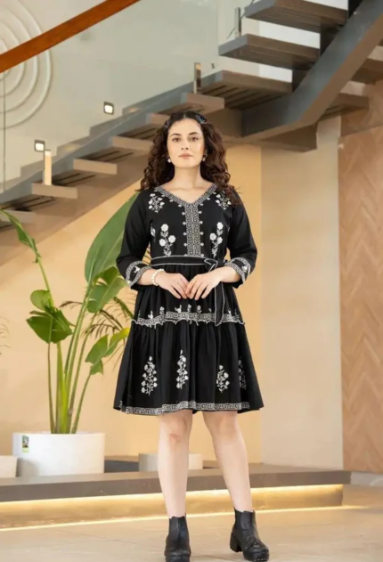 Pure Cotton Embroidered Mini