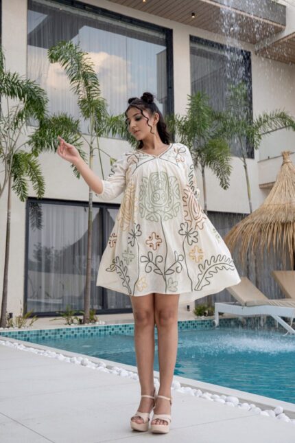 Cotton Embroidered Mini