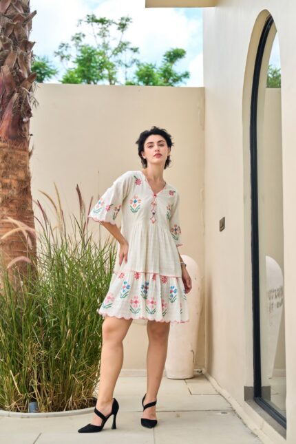 Cotton Embroidered Mini