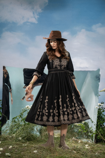 Cotton Embroidered Midi